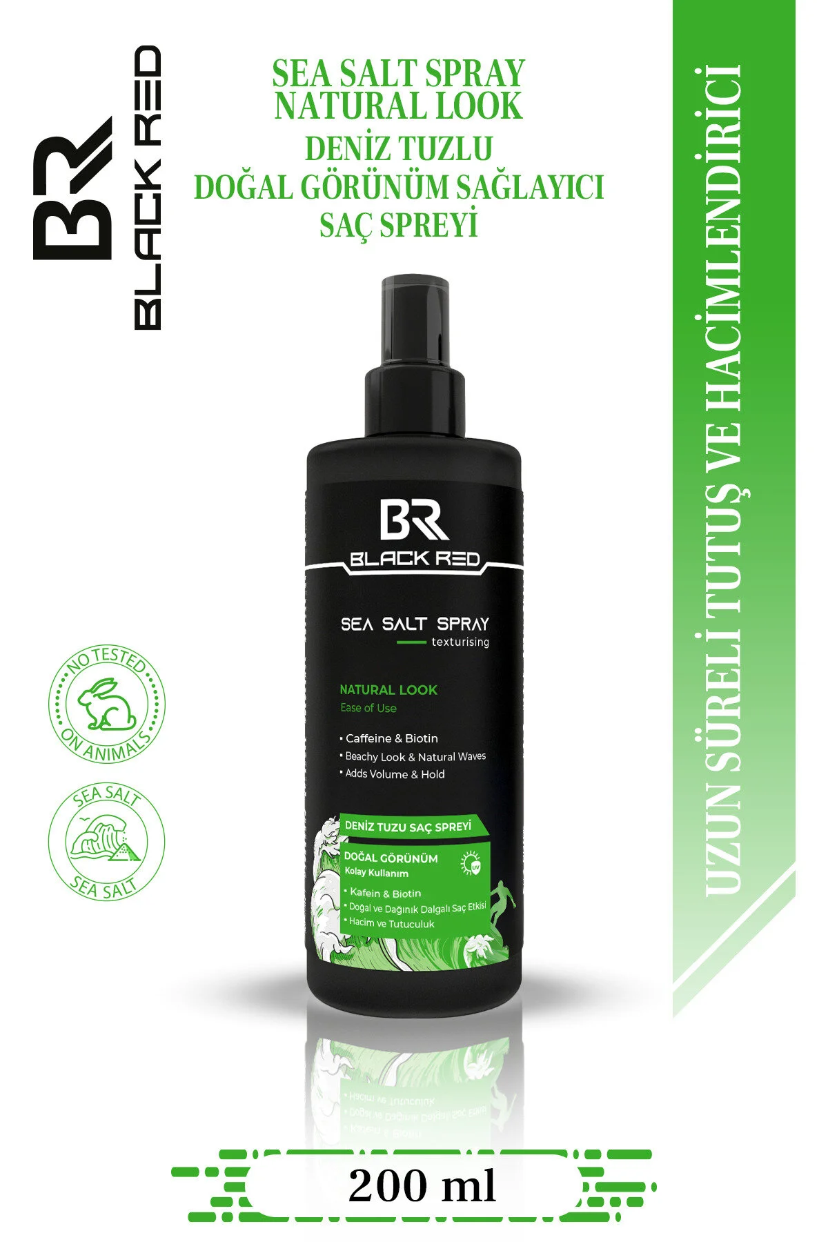 Black Red Sea Salt Spray 200 Ml Deniz Tuzlu Doğal Görünüm Saç Spreyi, Hacim Veren & Uv Korumalı