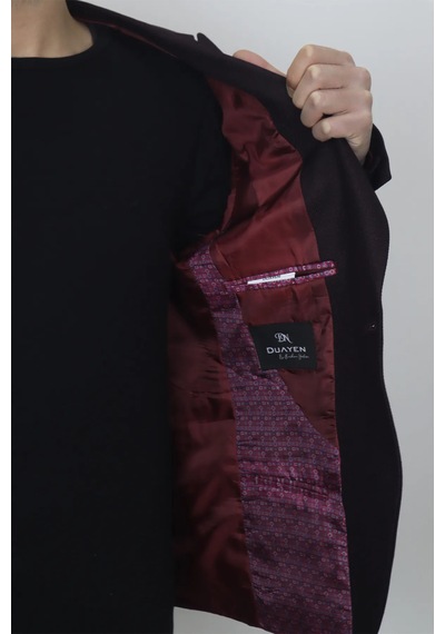 Dmctekstil Duayen Erkek İtalyan Kesim Dar Kalıp Tek Düğme Yazlık Blazer Ceket Bordo