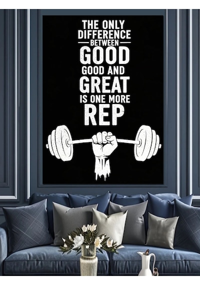 Ahşap Tablo Motivasyonel Fitness Ve Spor Yazısı