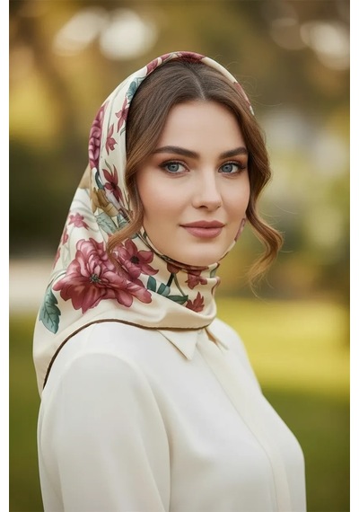 Alfa Aksesuar 03 Mısırlı Polyester Eşarp Desen 2 Fuşya
