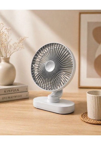 Masaüstü Vantilatör 120 Otomatik Döner Başlık 4 Kademeli Hız Sessiz Mini Fan, Taşınabilir, Uzun Süre Kullan