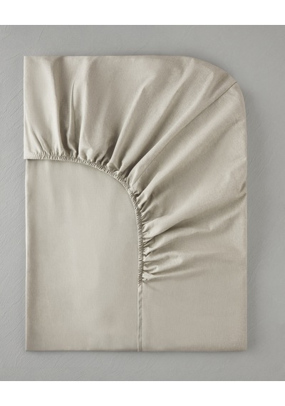Pure Pamuk King Size Lastikli Çarşaf 180x200 Cm Fildişi