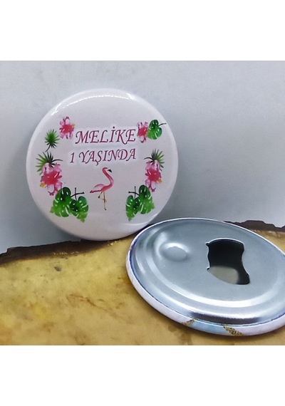 Flamingo Doğum Günü Partisi Baskılı Metal Magnet Açacak 10 Adet +3
