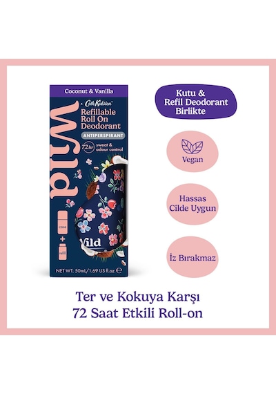 Antiperspirant Roll On Cath Kidston Marble Ditsy Case & Coconut & Vanilla Refill Ter Önleyici 50 Ml