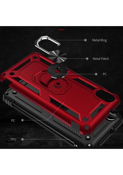 Xiaomi Redmi 7a Kılıf Sert Silikon Yüzüklü Stand Özellikli Kapak