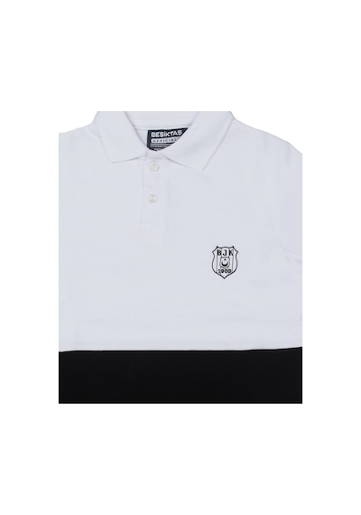 Beşiktaş Polo Yaka Çocuk T-shirt Beyaz - Siyah