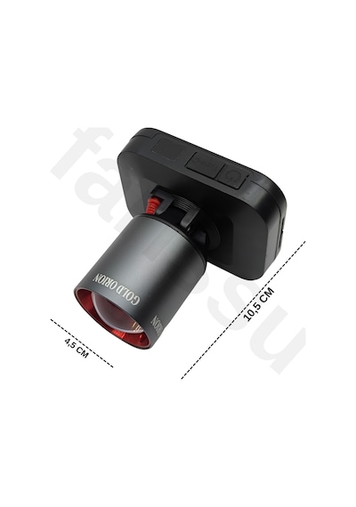 R9807 Profesyonel Şarjlı Kafa Lambası - 50w 5000 Lümen Ultra Güçlü Led Fener, Zoomlu 3 Modlu Gri
