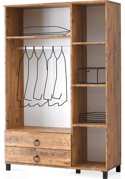 3 Kapılı 2 Çekmeceli Gardrop Aynalı Elbise Dolabı 120x46x189cm 001 3 Kapılı 2 Çekmeceli Gardrop Aynalı Elbise Dolabı 120x46x189cm 001