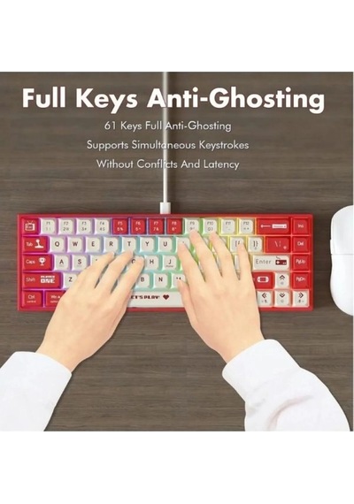 Miaxtreme Ak680 Kablolu Red Switch Mekanik Klavye-rainbow Aydınlatma Hot-swap