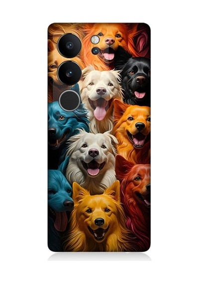 Vivo V29 5g Uyumlu Sevimli Köpekler Desenli Silikon Kılıf