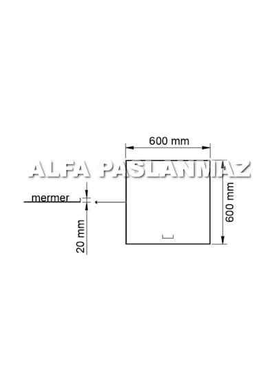Üzeri Mermer Uygulanabilir AISI 304 Kalite 60x60 cm Paslanmaz Makine Daire Kapağı