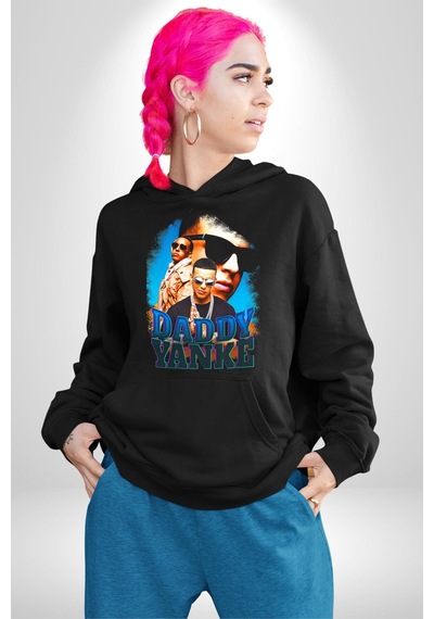 Daddy Yanke Kadın Erkek Siyah Kapüşonlu Sweatshirt Hoodie Siyah