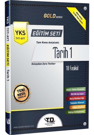 Yks Tyt-ayt Tarih 1 Eğitim Seti Tandem Akademi Yayınları