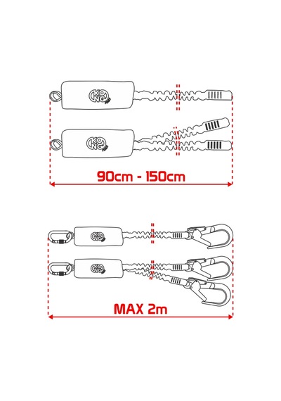 Kong Eaw I Set Queedy Karabinalı Şok Emici Energy Absorber I Lanyard 150cm Red 201sete02kk Nfc Kırmızı