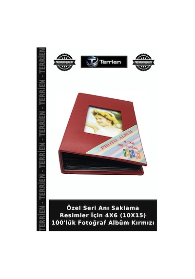 Özel Seri Anı Saklama Resimler İçin 4x6 10x15 100'lük Fotoğraf Albüm Kırmızı