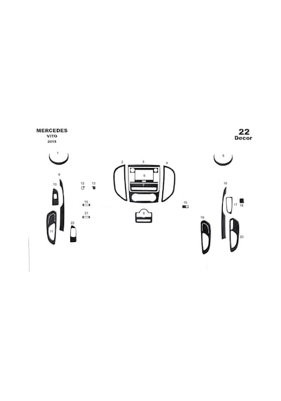 Mercedes Vito Torpido Kaplama 2015 21 Parça Siyah Karbon