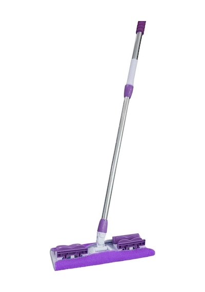 Sihirli Mop İstediğin Bezi Tak Kullan Teleskopik Saplı  Mop Mor + 1 Yedek Bez Mor