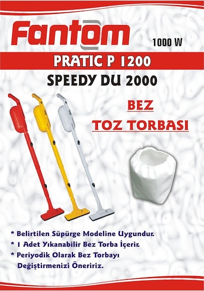 X-Bag Fantom Speedy DU 2000 Süpürge Bez Filtre Torbası 5 Adet