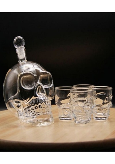 Mobgift Kuru Kafa 1000 Ml Şişe Ve 4 Adet Bardak Seti