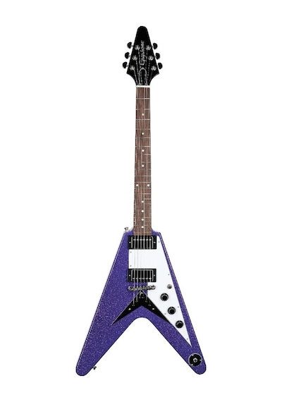 Epiphone Exclusive Flying V Elektro Gitar Purple Sparkle