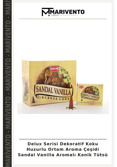 Delux Serisi Dekoratif Koku Huzurlu Ortam Aroma Çeşidi Sandal Vanilla Aromalı Konik Tütsü Diğer