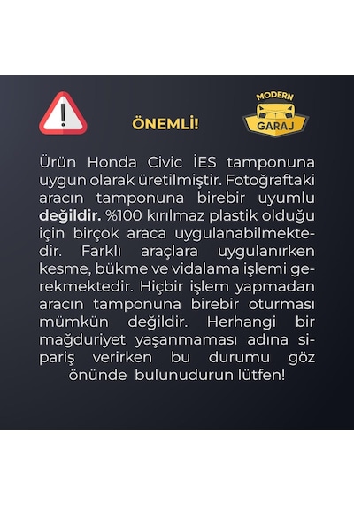 Honda Civic 96-98 Typer Ek Civic Typer Ek Civic Ön Lip Ön Karlık