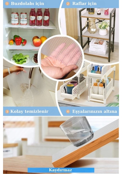 45cmx3metre Kalın Çekmece Ve Dolap İçi Raf Örtüsü Kaydırmaz Eva Raf Organizer