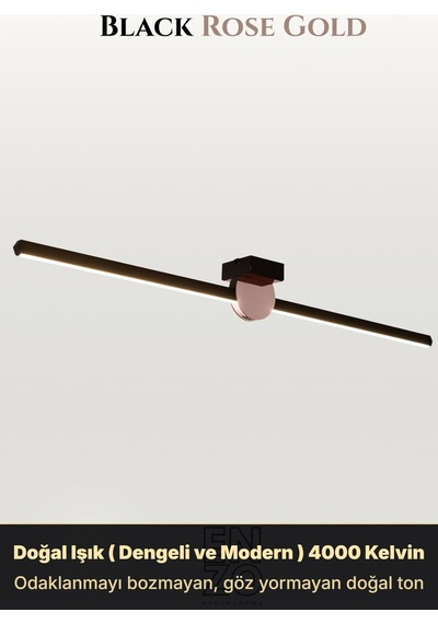 Unop Rose Gold Lineer Tavan Avize - Aşağı Işık Doğal Işık