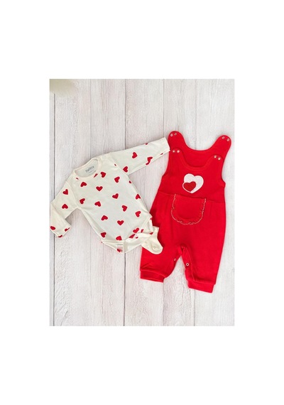 Nafitto Baby&junior Nafitto Kalpli Kız Bebek Tulum Kırmızı Kırmızı