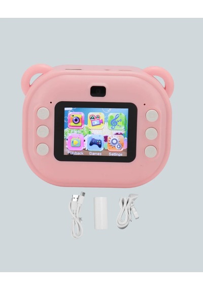 Termal Baskılı Şipşak Kamera 1080p Hd, 24mp, Çift Lensli Ve Müzik Oynatıcılı Pembe