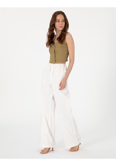 Pierre Cardin Kadın Beyaz Pantolon Kanvas-chino 50313136-vr013 Beyaz