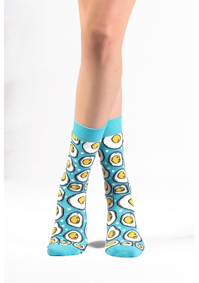 Ozzy Socks Egg Desenli Çorap Turkuaz