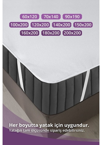 Sıvı Geçirmez Yatak Alezi Pamuklu 120X200Cm Dört Köşe Lastikli