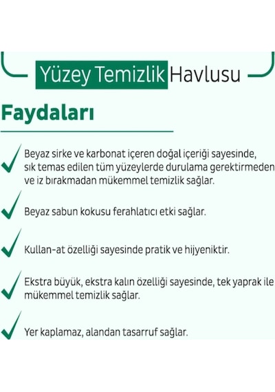 Sleepy Easy Clean Yüzey Temizlik Havlusu 100' Lü 2adet Tekli