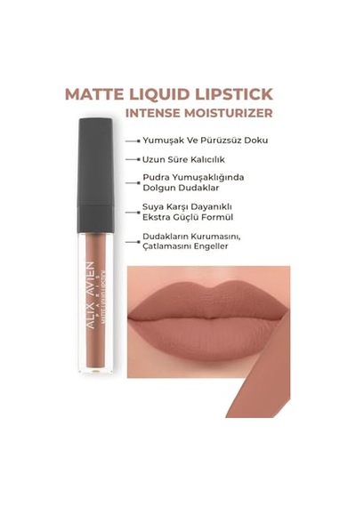 Alıx Avıen Uzun Süre Kalıcı Kadifemsi Kuruma Yapmayan Mat Likit Ruj - Matte Liquid Lipstick 501 Caramel Nude 00