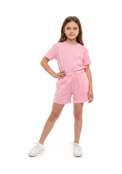 Toontoy Kids Toontoy Kız Çocuk Beli Lastikli Bağlamalı Nakışlı Şort 25051 Pembe