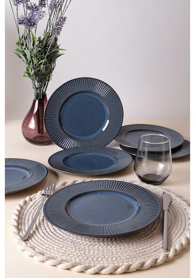 Keramika Lapis Myra Pasta Tabağı 22 Cm 6 Adet Q08 Çok Renkli