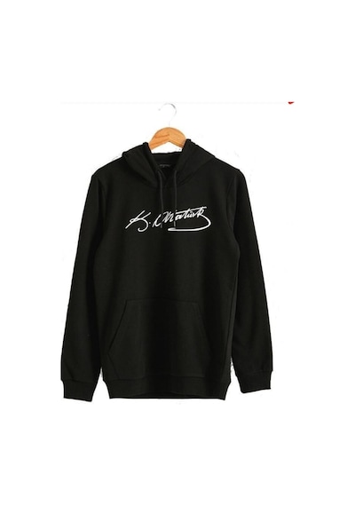 Genel Markalar Atatürk Imzalı Siyah Kapüşonlu Sweatshirt Kapşonlu Siyah siyah