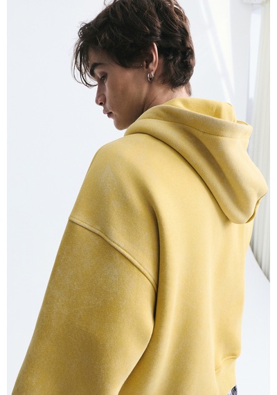 Vamos Boxy Fit Metal Klips Kapama Sweatshirt Sarı