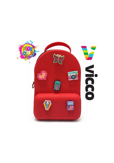 Vicco Pvc Mini Boy Çocuk Plaj Çantası Kreş Çantası Sırt Çantası Okul Çantası Unisex Çanta Kırmızı