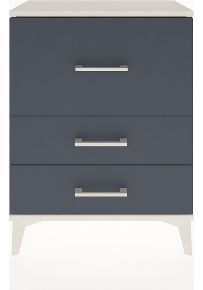 Arges Komodin Tek Raflı 2 Çekmeceli 60x30x80 Aytaşı-antrasit Aytaşı
