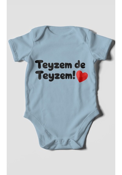 Morivokids Teyzem De Teyzem Kısa Kollu Bebek Body %100 Pamuk Bebe Mavisi