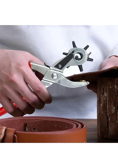 Kemer Delme Makinası Pratik 6 Başlıklı Kemer Delme Aleti Metal Kemer Delme Aparatı Diğer