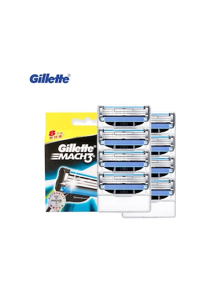 Gillette Mach3 Erkek Yüz Tıraş Bıçağı Güvenli Mach 3 Tıraş Yüz Jilet 8 Adet Manuel Sakal Tıraş Bıçağı