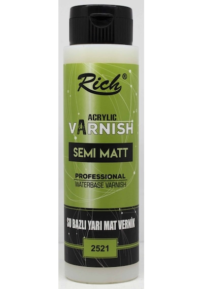 Acrylıc Varnısh Su Bazlı Yarı Mat Vernik 500cc Yarı Mat Vernik
