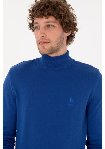 U.S. Polo Assn. Erkek Slim Fit Yarım Balıkçı Yaka Saks Kazak 50288887-VR045