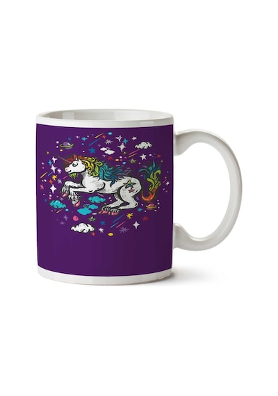 Unicorn Şekiller İki Tarafı Baskılı Kupa Bardak Çok Renkli