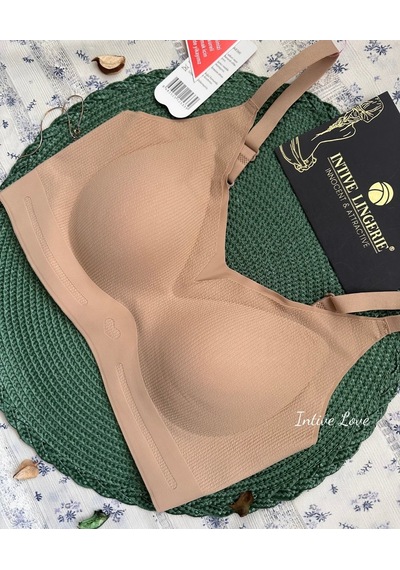 Intive Pureform Balensiz Dikişsiz Kopçasız Dokulu Seamless Bralet Koyu Bej