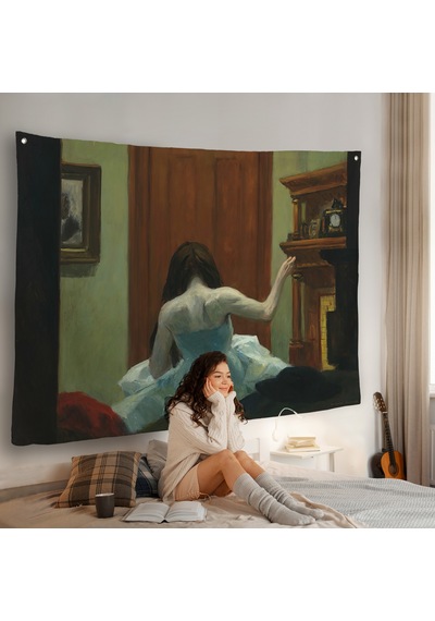 Edward Hopper - New York Interior Duvar Örtüsü-7105