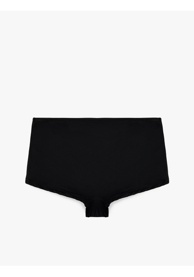Koton Düz Kesim Şort Tankini Bikini Altı Siyah 6sak00007mm